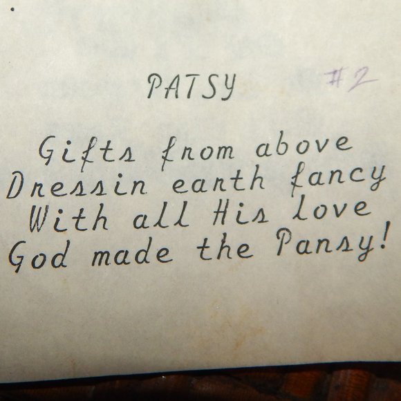 Artisian "Patsy" Pansy Flower Angel OAK Handmade with Love in 1996 - Picture 10 of 16
